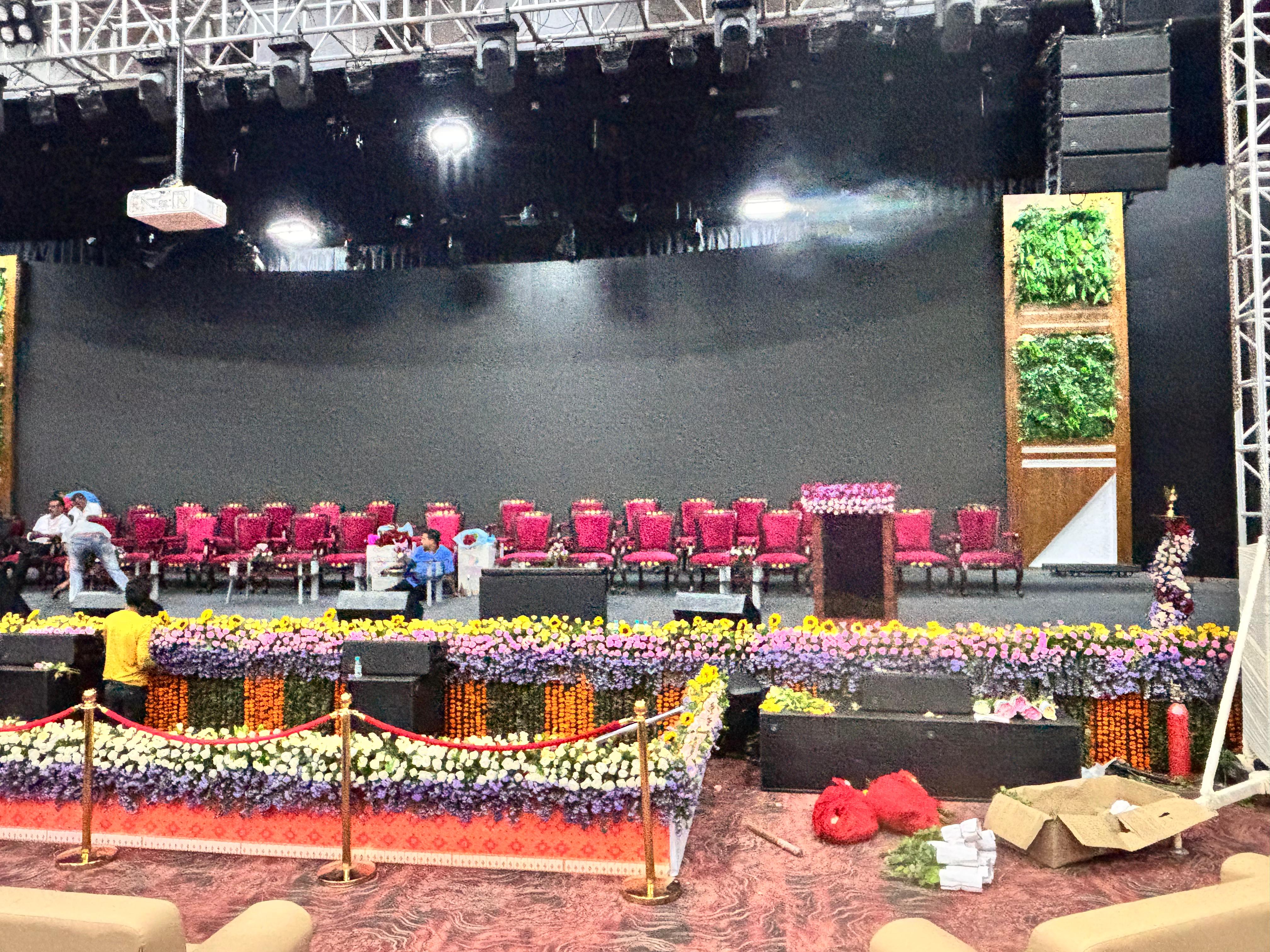 Corporate launch stage and lights